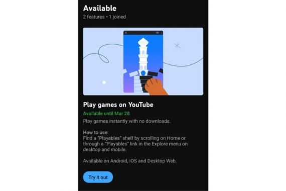 Pelanggan Premium YouTube Menguji Coba Fitur Baru Playables - JPNN.COM