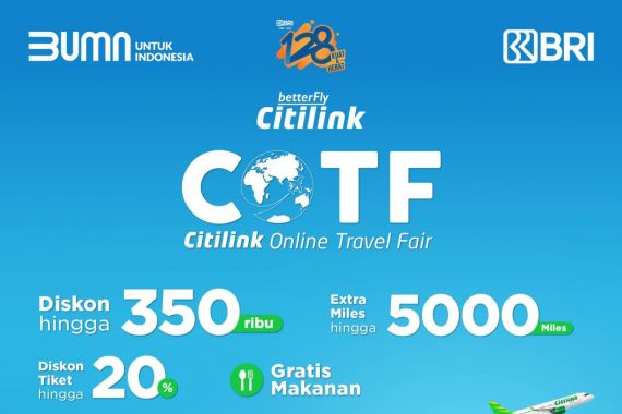 Asyik! BRI dan Citilink Gelar Online Travel Fair, Bertabur Promo - JPNN.COM