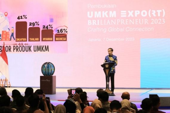 UMKM EXPO(RT) BRILIANPRENEUR 2023, Presiden Jokowi Puji Langkah BRI Memajukan UMKM - JPNN.COM