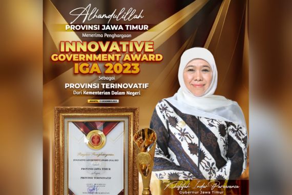 Pemprov Jatim Raih Penghargaan Provinsi Terinovatif di IGA 2023, Ini Kata Bu Khofifah - JPNN.COM