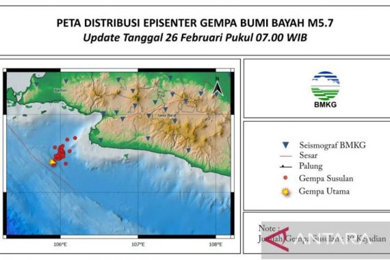 BMKG Catat 39 Kali Gempa di Bayah Banten, Getaran Terasa hingga Benda Bergoyang - JPNN.COM