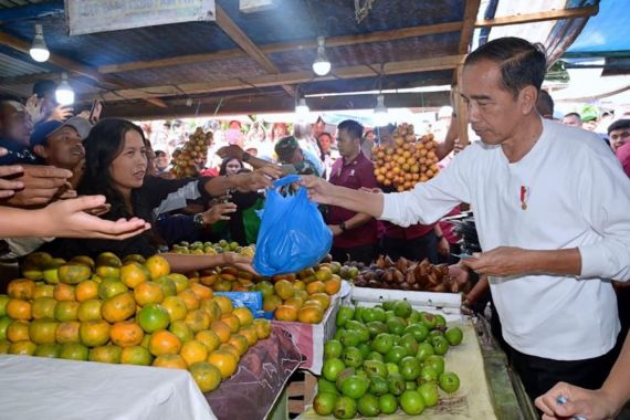 Kunjungi Pasar Buah Berastagi, Presiden Jokowi Belanja Jeruk, Mangga hingga Kentang - JPNN.COM
