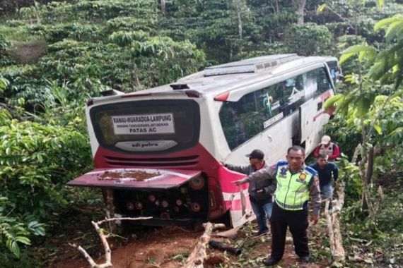 Bus Masuk Jurang di Lampung Barat, 1 Orang Luka Ringan - JPNN.COM