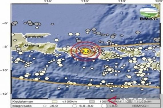 Gempa Bumi M 5,5 di Sumbawa NTB Terasa Hingga di Denpasar Bali - JPNN.COM