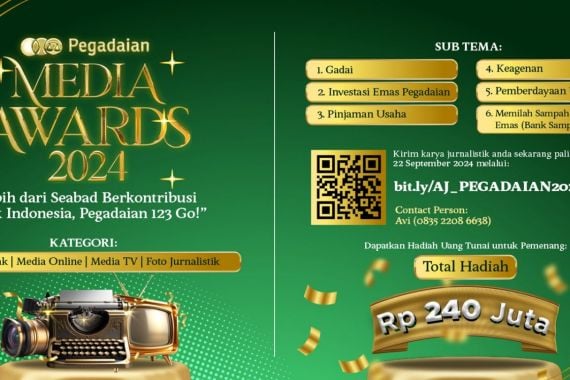 Ajak Jurnalis Dorong Kemajuan Ekonomi, Pegadaian Gelar Media Awards 2024 - JPNN.COM