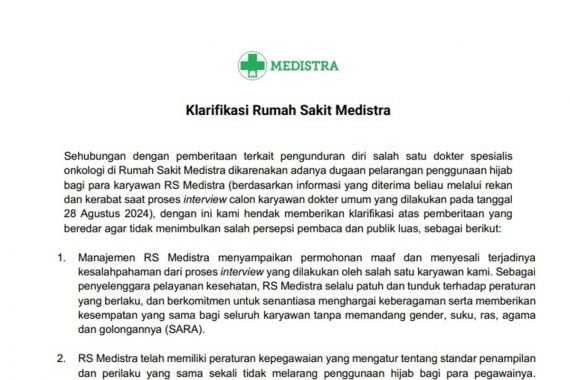 Soal Pelarangan Hijab di RS Medistra, Pengamat Kebijakan Publik Singgung Opsi Gugatan Hukum - JPNN.COM