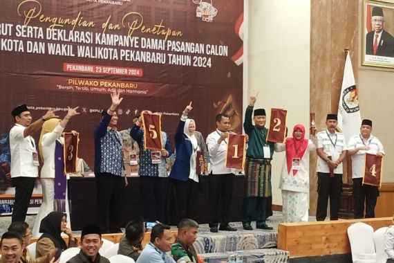 Ditetapkan KPU, Ini Nomor Urut Paslon Wali Kota dan Wakil Kota Pekanbaru - JPNN.COM