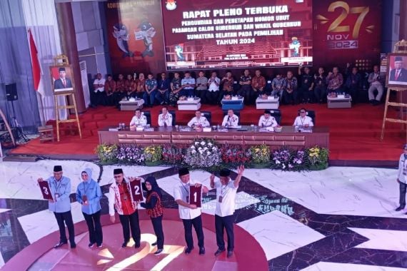 Ini Nomor Urut Paslon Peserta Pilgub Sumsel 2024 - JPNN.COM