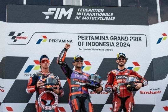 Jorge Martin dan Pedro Acosta Naik Podium MotoGP Indonesia, Motul Beri Apresiasi - JPNN.COM