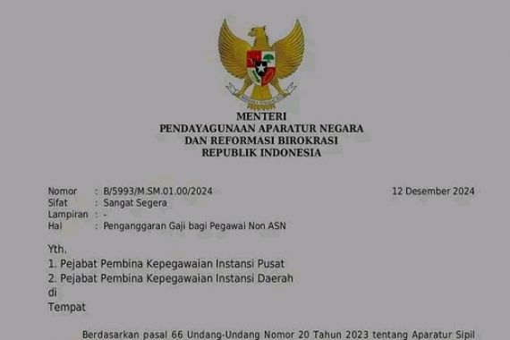 Surat MenPAN-RB Rini Terbaru Terbit, Nasib Honorer di 2025 Selamat, Pemda Jangan Mbalelo - JPNN.COM