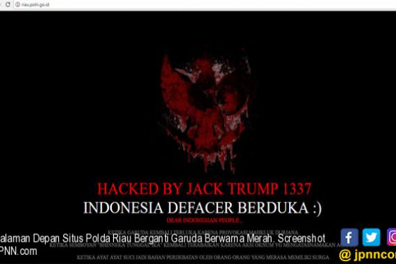 Halaman Depan Situs Polda Riau Berganti Garuda Berwarna Merah - JPNN.COM