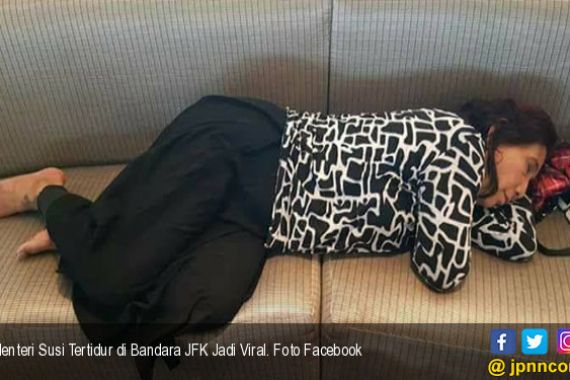 Menteri Susi Tertidur di Bandara JFK Jadi Viral - JPNN.COM