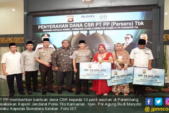 Buka Puasa Bersama Kapolri & Kapolda Sumsel, PT PP Serahkan Bantuan CSR - JPNN.COM