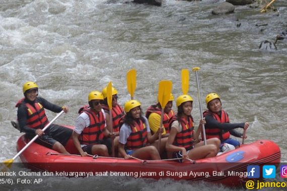Sebelum ke Yogyakarta, Obama Rafting di Sungai Ayung Bali - JPNN.COM