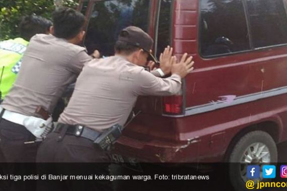 Mandi Keringat, Tiga Polisi Ini Menuai Kekaguman Warga - JPNN.COM