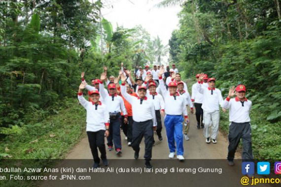 Menyejukkan, Bupati Anas Ajak Ketua MA Lari Pagi di Kaki Gunung Ijen - JPNN.COM