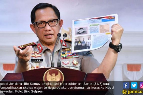 Kapolri Tunjukkan Sketsa Wajah Penyiram Novel ke Presiden Jokowi - JPNN.COM