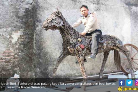 Brigadir Budi Santoso, Polisi Menyambi Seniman Besi Bekas dengan Karya Jempolan - JPNN.COM