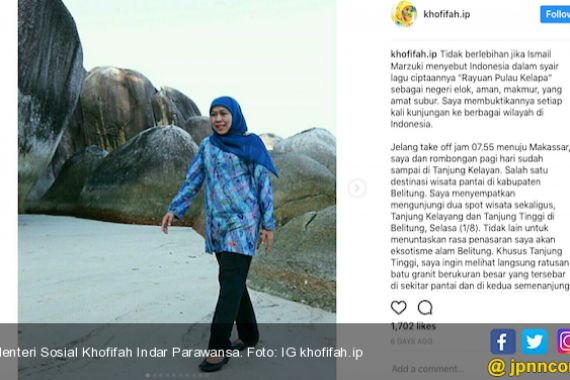 Dibuat Takjub, Khofifah Ikut Promosikan Wisata Belitung Lewat Instagram Pribadi - JPNN.COM
