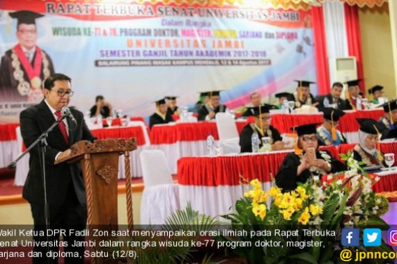 Berorasi Ilmiah di Universitas Jambi, Fadli Zon Soroti Ketimpangan Sosial - JPNN.COM