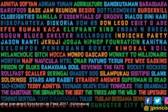 Wow! 78 Band dan Musisi Bakal Tampil di Synchronize Fest 2017 - JPNN.COM