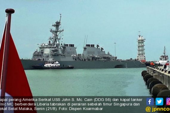 Kapal Perang AS dengan Tanker Tabrakan, Danlantamal Antisipasi Tumpahan Minyak - JPNN.COM