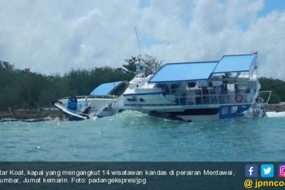 Diterjang Badai, Kapal Pengangkut 14 Turis Kandas di Perairan Mentawai - JPNN.COM