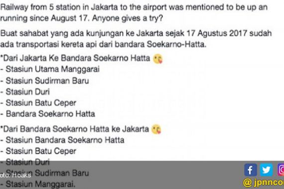 Klarifikasi soal Pesan Berantai Kereta Api Bandara Sudah Beroperasi - JPNN.COM