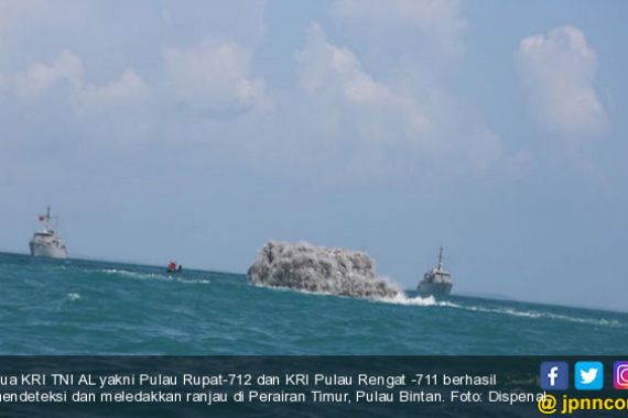 DUARRRR! TNI AL Berhasil Meledakkan Ranjau di Perairan Bintan - JPNN.COM