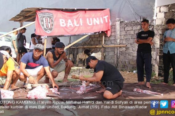 Rayakan Iduladha, Penggawa Bali United Mendadak Jadi Jagal Hewan Kurban - JPNN.COM