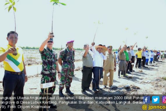 Peduli Lingkungan, Lantamal I Belawan Tanam Bibit Pohon Mangrove - JPNN.COM