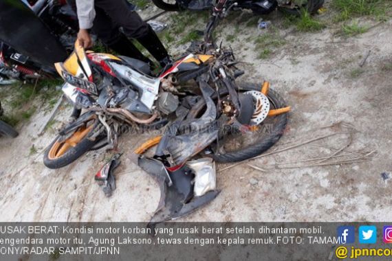 Pengendara Motor Ditabrak Mobil, Kepala Nyaris Terbelah - JPNN.COM