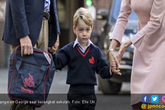 Hari Pertama Sekolah Pangeran George Hanya Diantar Ayah - JPNN.COM