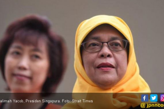 Aksi Diam dan Tagar Not My President untuk Halimah Yacob - JPNN.COM