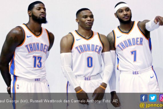 Wow! Carmelo Anthony, George dan Westbrook Kumpul di Thunder - JPNN.COM