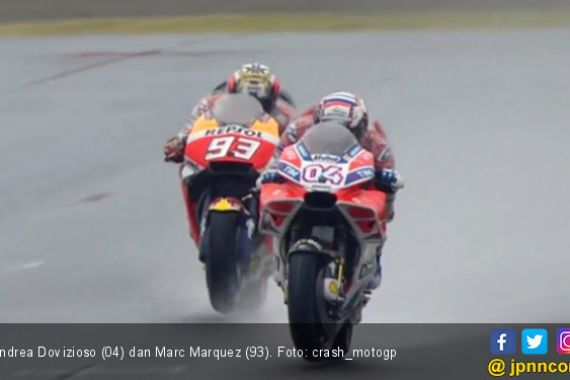 Dovizioso Kalahkan Marquez di Balapan Basah MotoGP Jepang - JPNN.COM