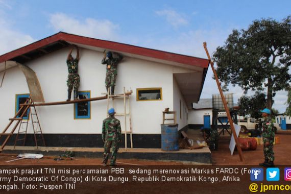 Satgas Garuda Renovasi Markas Tentara Kongo - JPNN.COM