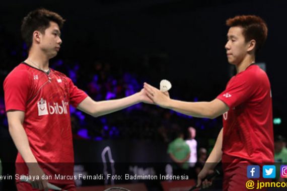 Lihat Tengilnya Marcus/Kevin di Semifinal Indonesia Masters - JPNN.COM