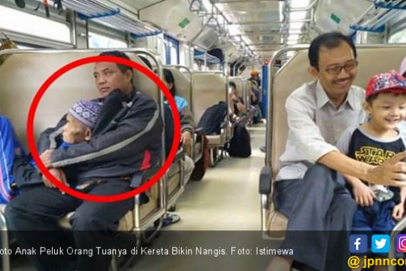 Foto Anak Peluk Orang Tuanya di Kereta Bikin Nangis - JPNN.COM