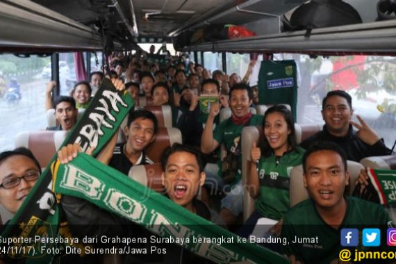 Semangat Bonek Berangkat ke Bandung, Demi Persebaya - JPNN.COM