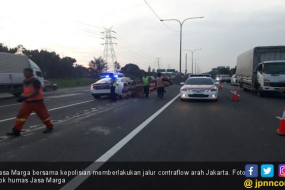 Arus Balik, Jasa Marga Berlakukan Contraflow dari Km 47 - JPNN.COM
