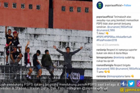 Lihat Aksi Suporter PSPS Beri Dukungan di Piala Presiden - JPNN.COM