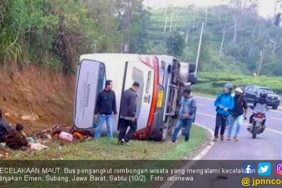 Gelar Olah TKP, ini Dugaan Penyebab Kecelakaan Bus di Subang - JPNN.COM