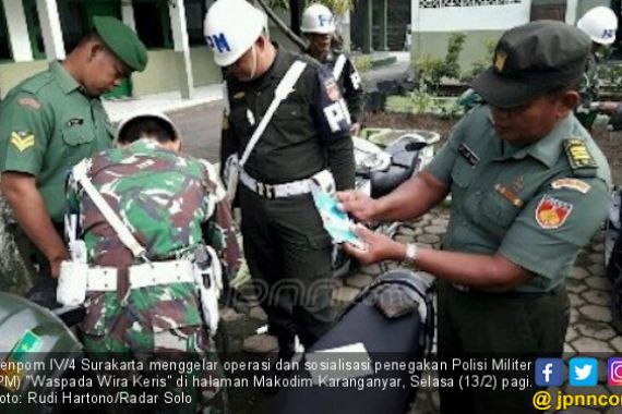 Denpom Gelar Razia, Tentara Ketahuan Tak Bawa STNK - JPNN.COM