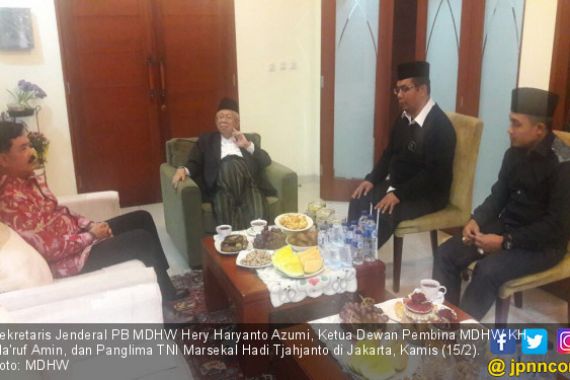 Bersama Panglima TNI, Sekjen MDHW Menghadap KH Ma'ruf Amin - JPNN.COM