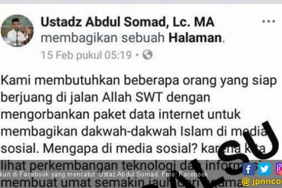 Awas! Ustaz Somad Dicatut untuk Galang Dana Lewat Medsos - JPNN.COM