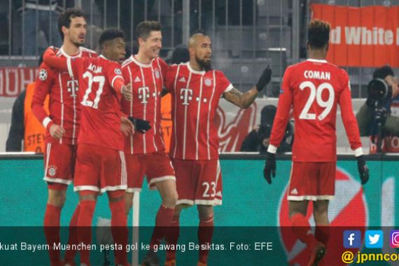 Bayern Muenchen Menang 5 Gol Lawan 10 Pemain Besiktas - JPNN.COM