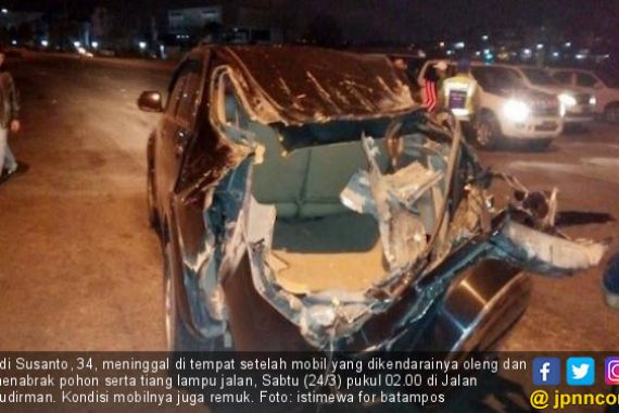 Tabrak Pohon dan Tiang Lampu Jalan, Edi Tewas Mengenaskan - JPNN.COM