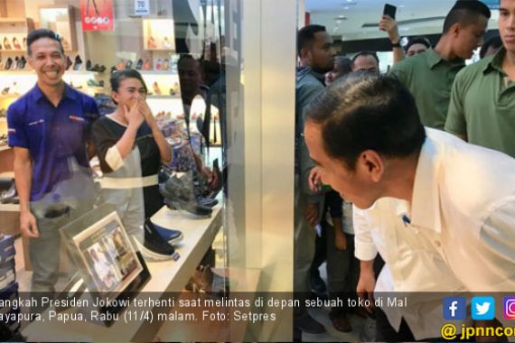 Langkah Jokowi Terhenti Melihat Fotonya Terpajang di Toko - JPNN.COM