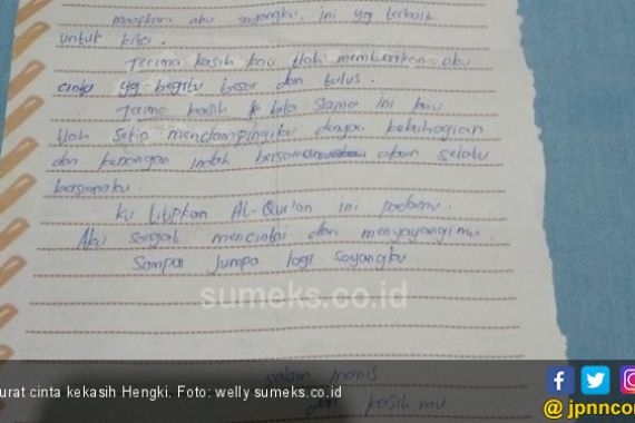 Ada Surat Cinta Untuk Pembunuh Sopir Go-Car Itu, Ini Isinya - JPNN.COM